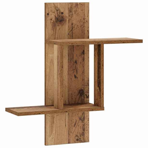 vidaXL Nástěnná polička Staré dřevo 59 x 17 x 63 cm Kompozitní dřevo