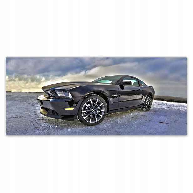 Fototapety 211x91 Ford Mustang na sněhu Auto Klasika vyrobené v Usa