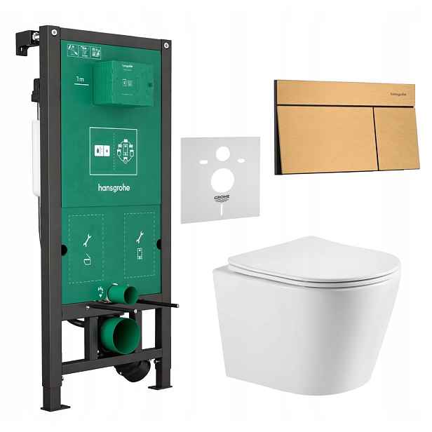 7v1 Wc Set Stelaz Hansgrohe iFrame Wc Mísa Imprese Tornado+tlačítko