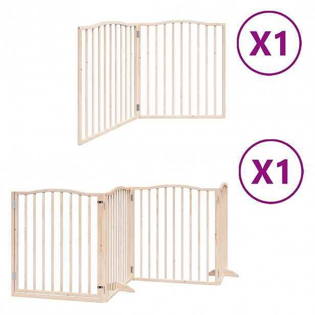 vidaXL Zábrana pro psy s dvířky skládací 6 panelů 480 cm topol