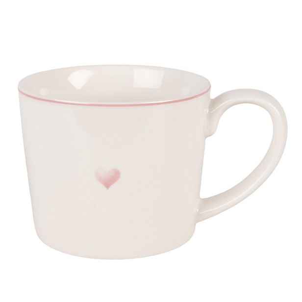 Porcelánový hrnek se srdíčkem Beautiful Heart - 12*8*7 cm / 275 ml Clayre & Eef