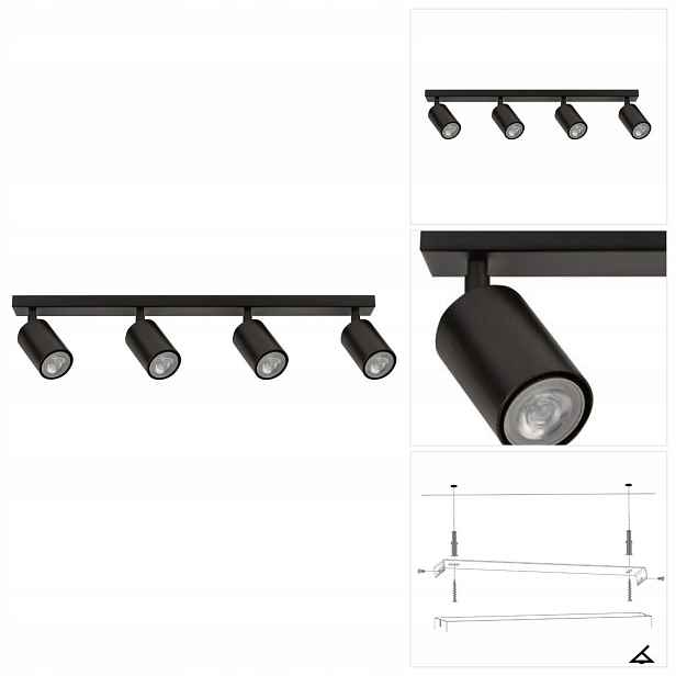 Spot Zoom černý, moderní, výrazný lesk do ložnice Sigma Lighting