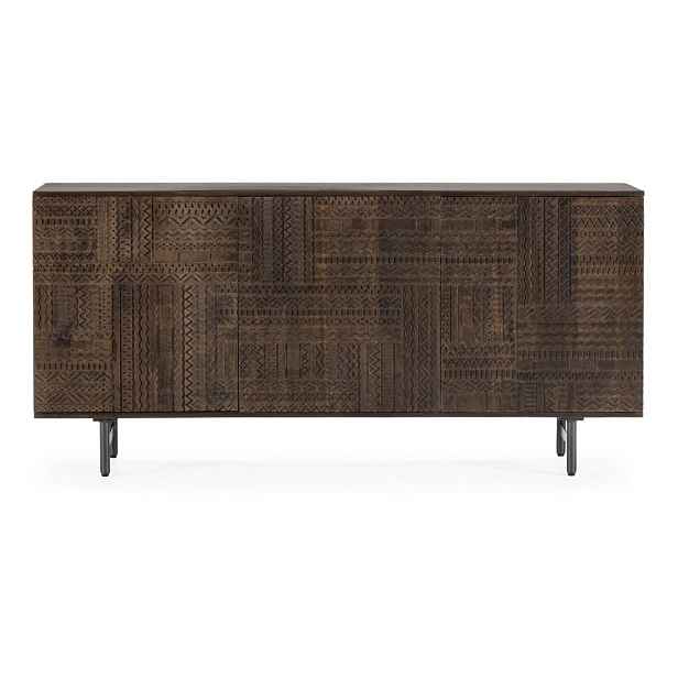 Tmavě hnědá komoda z mangového dřeva 160x75x40 cm Kalai – MOME