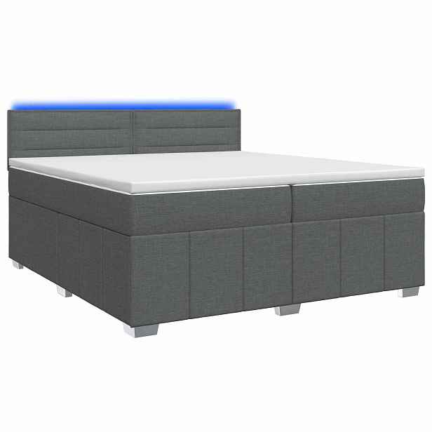 vidaXL Postel boxspring s matrací Tmavě šedá 200 x 200 cm Textil