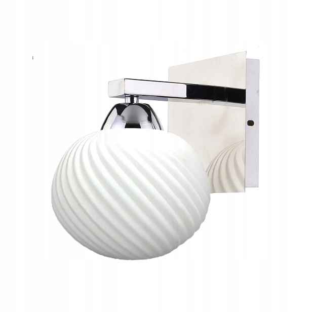 Candellux Madrid nástěnné svítidlo chrom/bílé ryhované stínidlo E27 1x60W