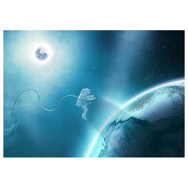 Fototapeta Vesmír astronautů a planet Modrá Země 254x184, vinyl lepidlo
