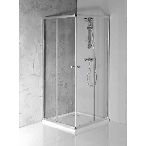 Kout sprchový Aqualine Agga HLF909 900×900 mm chrom/čiré sklo