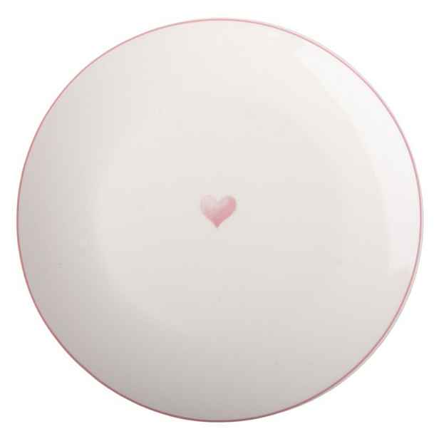 Porcelánový dezertní talíř se srdíčkem Beautiful Heart - Ø 20*2 cm Clayre & Eef