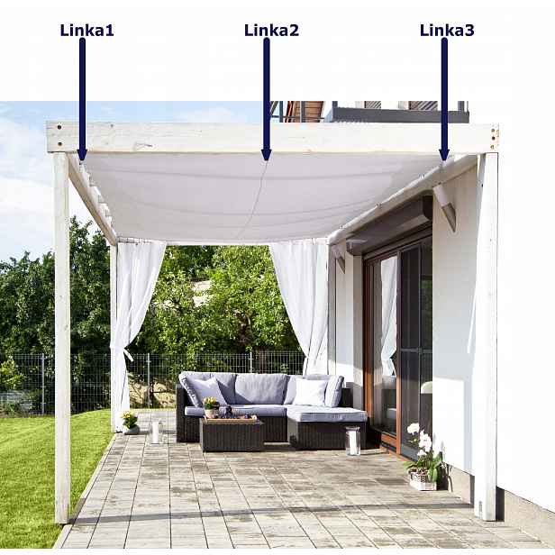 Rozkládací Zahradní Plachta Na 3 Lankách 6 x 3 m Bílá