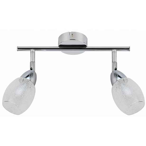 stropní svítidlo Led chromovaná, skleněná stínítka, 2 reflektory 3000K, 40 cm Candellux