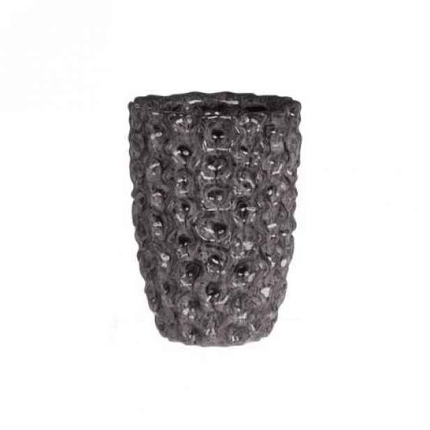 Váza válec DENTED keramika glazovaná šedá 20cm