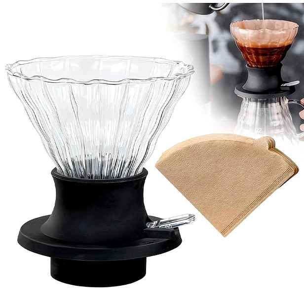 Skleněný Dripper – Překapávač Na Kávu 200 ML