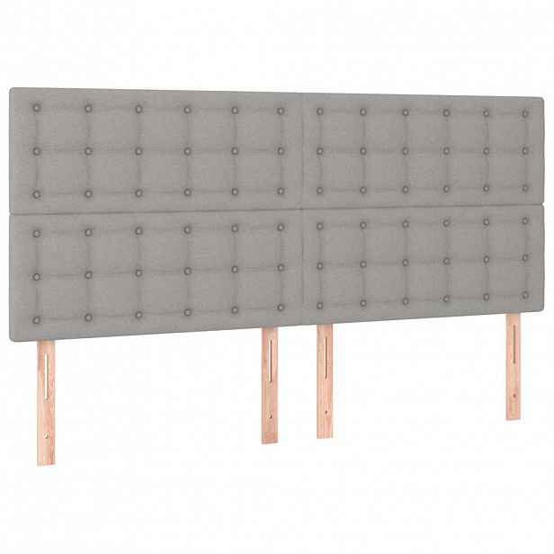 vidaXL Čelo postele světle šedé 160x5x118/128 cm látkové
