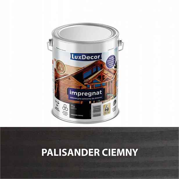 Luxdecor Ochranný A Dekorativní Impregnát Na Dřevo 4,5 L Palisandr Tmavý