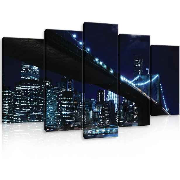 Obraz 100x60 Brooklynský most New York noc město mrakodrapy krajina