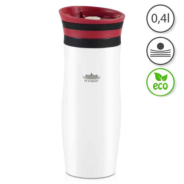 Peterhof PH-12413 termohrnek 0,4L, Sadio, bílo-červený