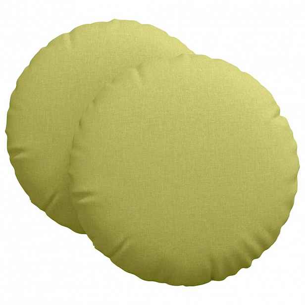 vidaXL Polštáře na sedadla 2 ks Textil Světlá zelená Ø80 x 29 cm