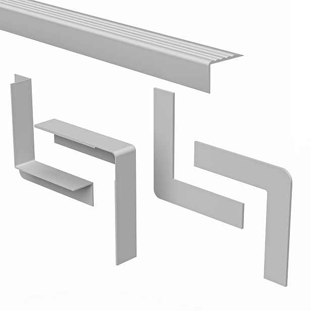 Sada pro dokončení Pvc schodů, 50 x 42 mm, šedá