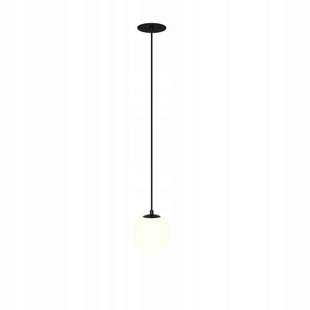 Závěsná Led lampa černá skleněná bílá koule teplé světlo 10 cm Maytoni
