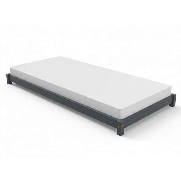 Benlemi Dřevěné dětské jednolůžko LUCKY Zvolte barvu: Tmavě šedá, Zvolte rozměr: 90x160 cm, Zvolte zábranu: S otevřeným vstupem