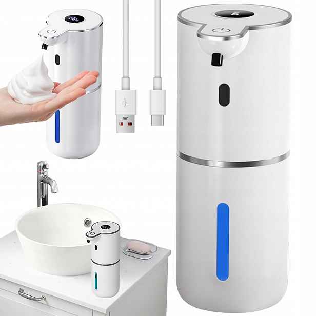 Bezdotykový Dávkovač Mýdla Automatický 380ML Velký Usb-c Ir, Gelové Mýdlo