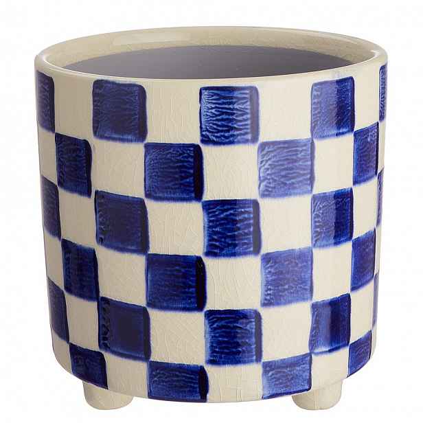 Butlers NEW DELFT Květináč šachovnice 13,5 cm - modrá