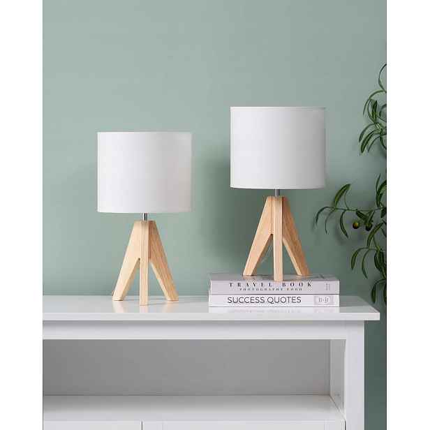 Sada 2 stolních lamp na trojnožce Edishine s závitem E27 a bílým stínítkem