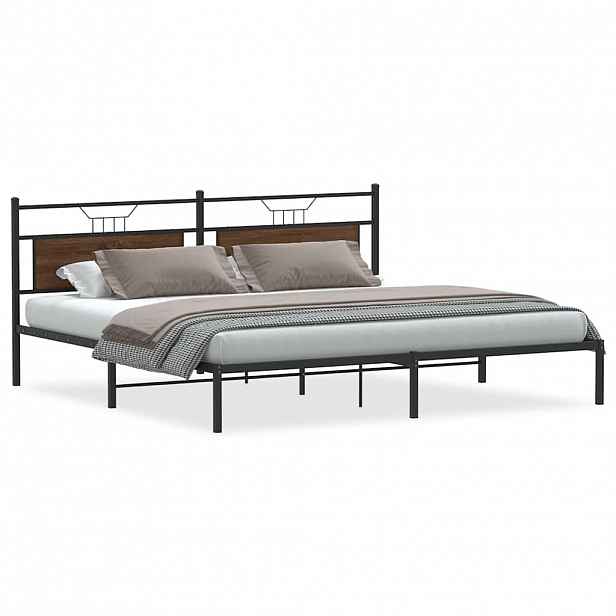 vidaXL Rám postele bez matrace hnědý dub 193x203 cm kompozitní dřevo