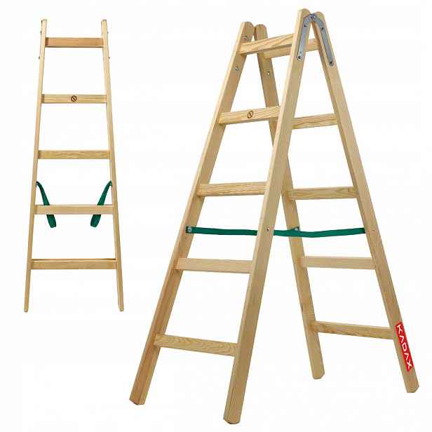 Žebřík 2x5 Příček Stabilní Oboustranný 150 kg