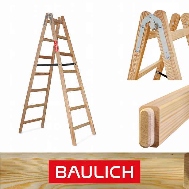 Žebřík 2x7 malířský, oboustranný, rozkládací, rozkládací Baulich