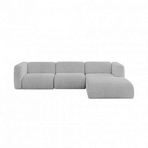 ALTDECOR ROHOVÁ SEDAČKA S PRAVOU OTOMANOU MIRA-L2 318x179x89 Šedá Manšestr