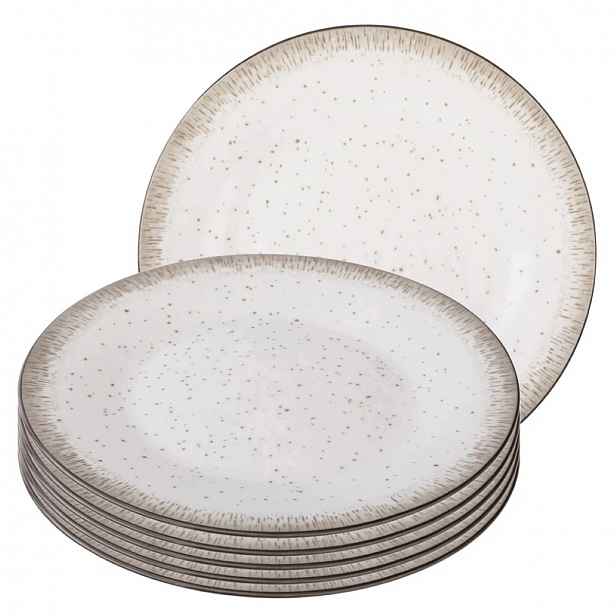 Jídelní talíře 26,5 cm, sada talířů 6 ks Altom Design Hello Sand