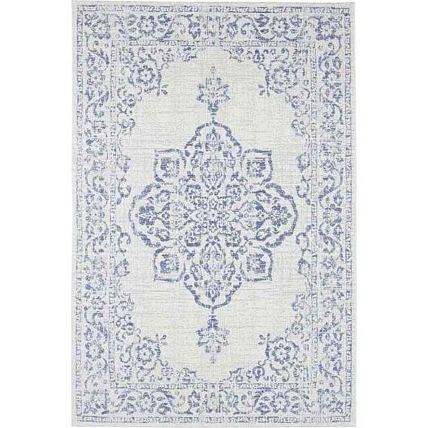 Koberec na terasu 240 x 340 cm typu sisal, plochý, tkaný, modrý