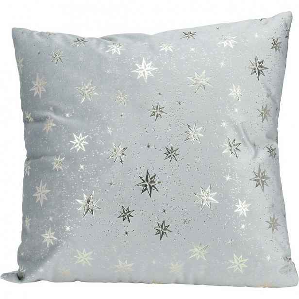 Vánoční dekorační polštářek Stars, stříbrná, 45 x 45 cm