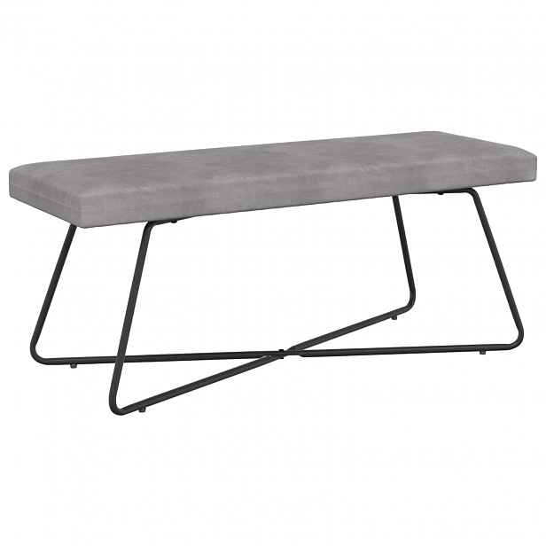 vidaXL lavice Světle šedá 110 x 40 x 45 cm Samet
