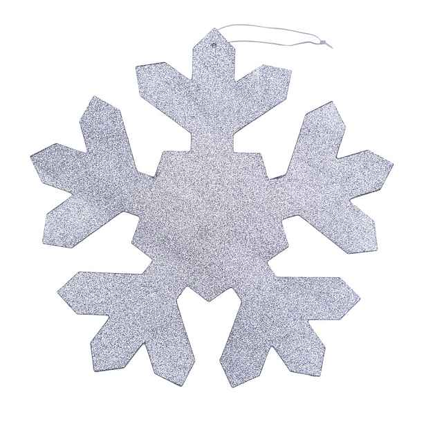 Vánoční ozdoba vločka I, pr. 40 cm, stříbrná, překližka, venkovní