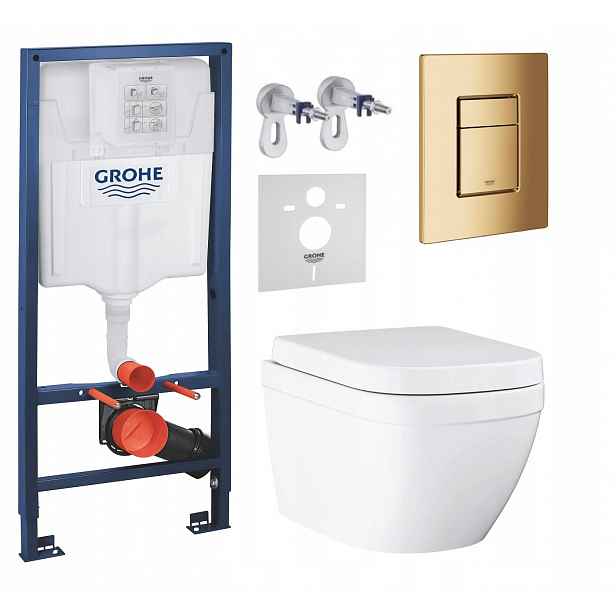 7v1 Wc Podomítkový Set, Stelaz s Wc Mísou Grohe Euro Ceramic, Tlačítko
