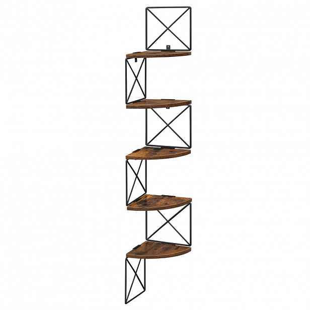Boxxx KNIHOVNA, hnědá, černá, železo, recyklované dřevo, 20/127,5/20 cm