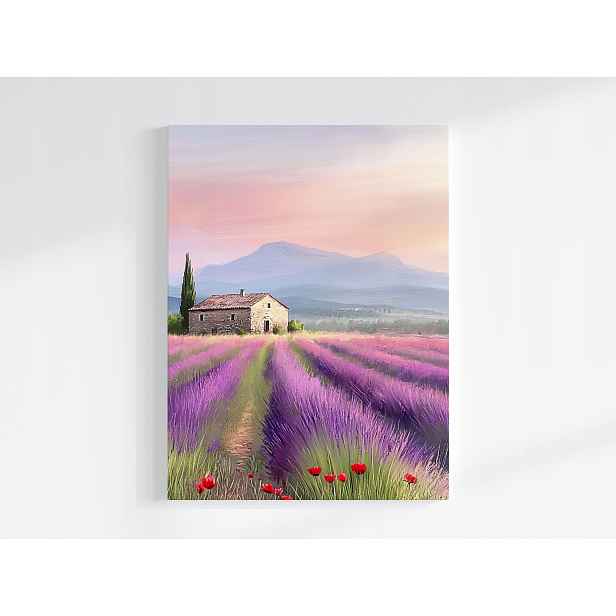Plakát Krajina Francie Provence Pole Levandule Květiny 75x100