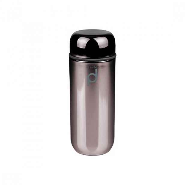Tepelně izolovaná láhev, nerezová ocel, 200 ml, "DrinkPod", černá meta