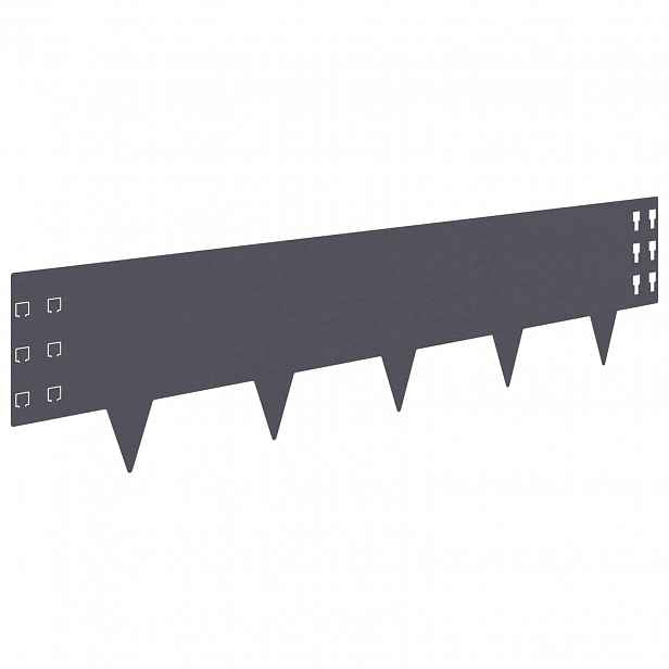 vidaXL Okraj trávníku 10 ks 100 x 25 cm Ocel Antracitová