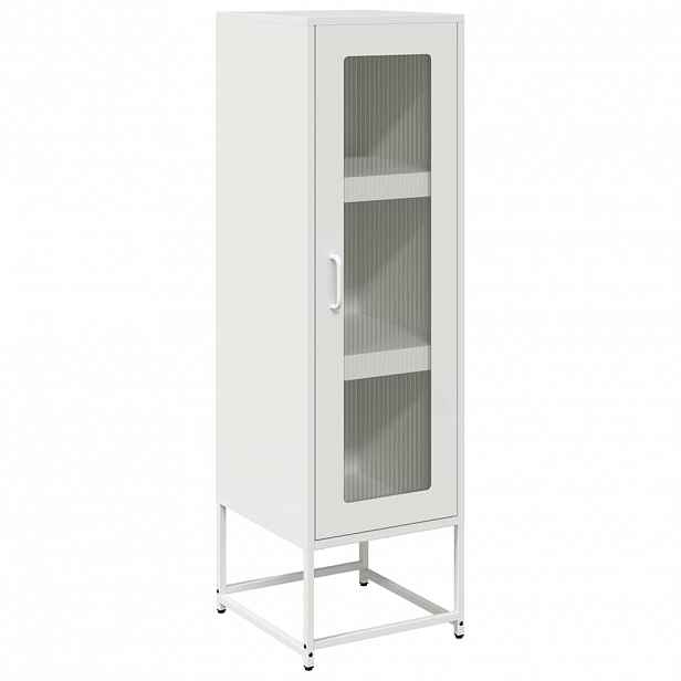 vidaXL Skříň bílá 36x39x123 cm ocel válcovaná za studena