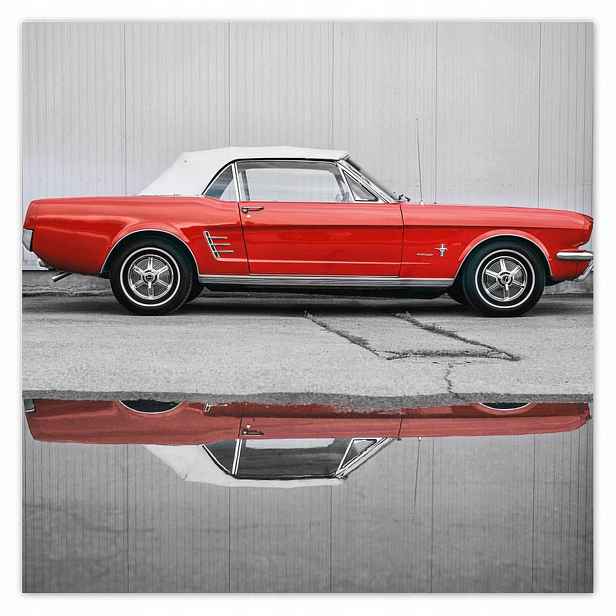 Plakáty 140x140 Červený Ford Mustang Usa