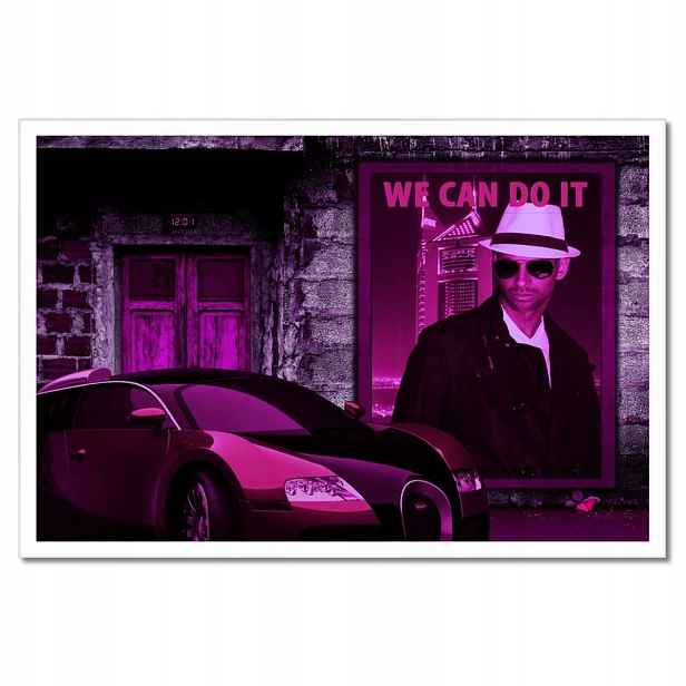 Plakáty v rámu 60x40 Fialové Bugatti