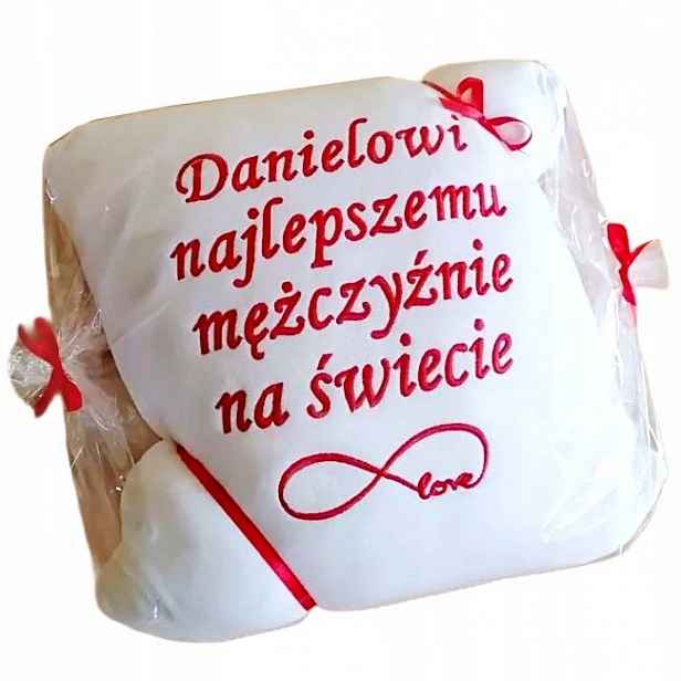 Dárek ke Dni Mužů pro přítele manžela chlapa, Polštář s výšivkou, jméno