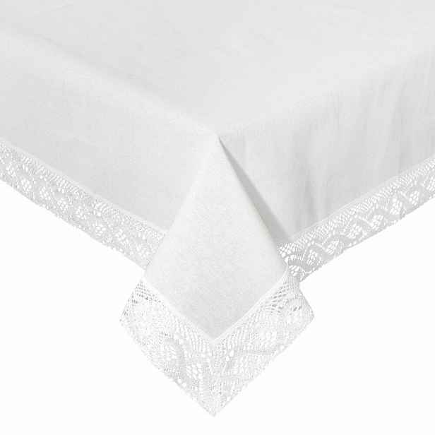 Dekorativní ubrousek 140 x 220 cm bílý Elegantní Vánoční Korunka