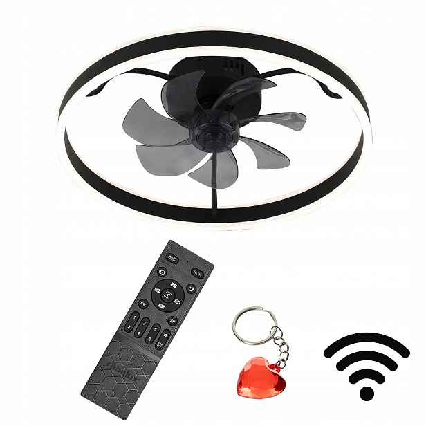 Stropní svítidlo s ventilátorem WiFi Led lampowentylator 40W s dálkovým ovládáním Fanf