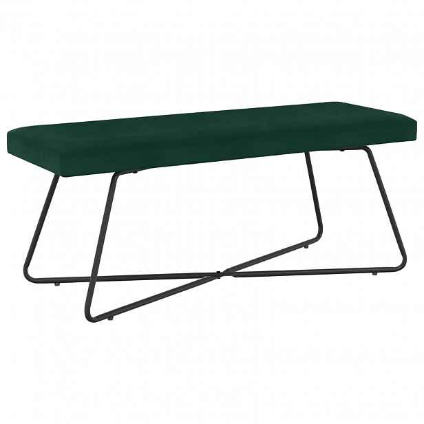 vidaXL lavice Tmavě zelená 110 x 40 x 45 cm Samet