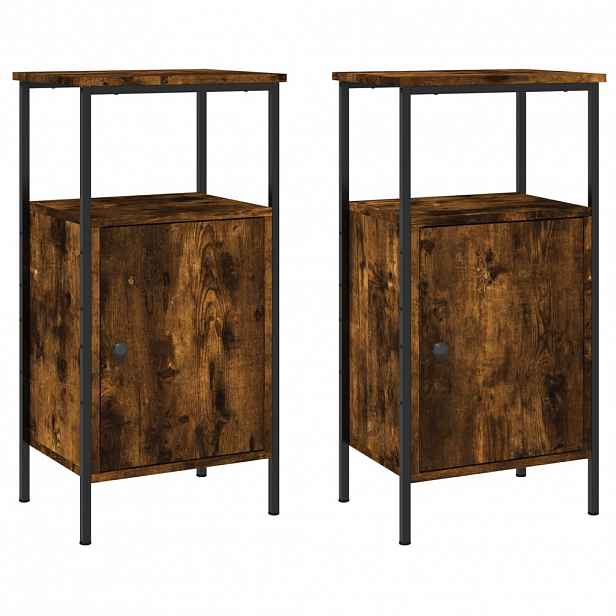 vidaXL Noční stolky 2 ks kouřový dub 41 x 31 x 80 cm kompozitní dřevo