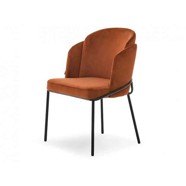 Designová jídelní židle JAZMIN - měděná / černá